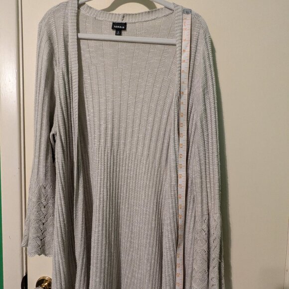 Torrid Size 3 open front cardigan sweater with flare sleeve detail - Picture 2 of 5